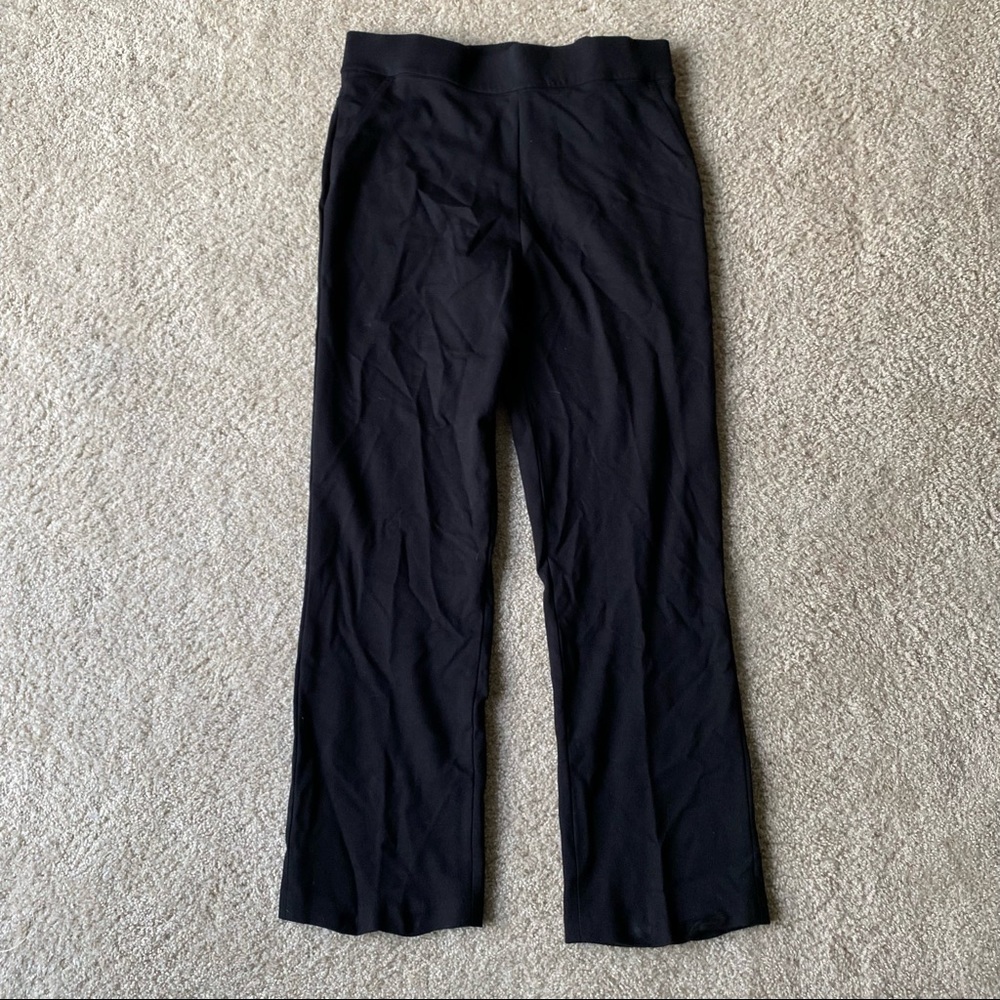 Foxcroft Black straight leg pants black slacks elastic waist size large